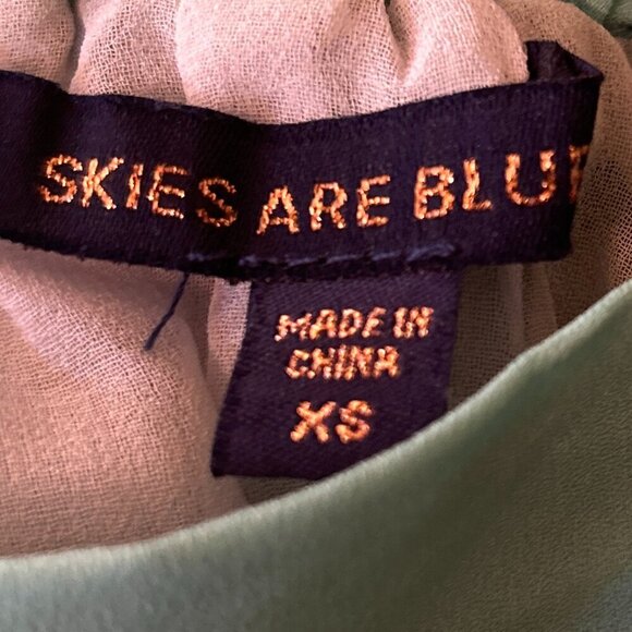 Skies are Blue SZ XS Color block pleated mid/maxi skirt Modern 80's Maximalism - Picture 7 of 9